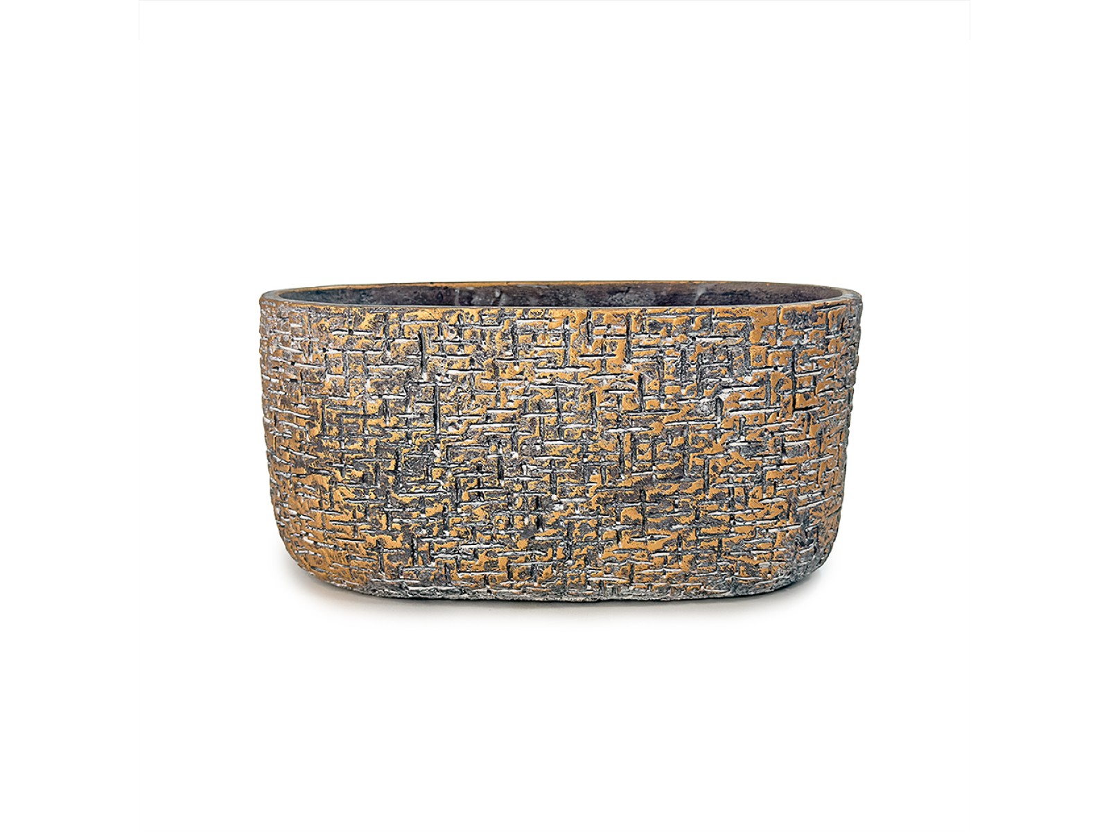 Керамична купа, старо злато овал