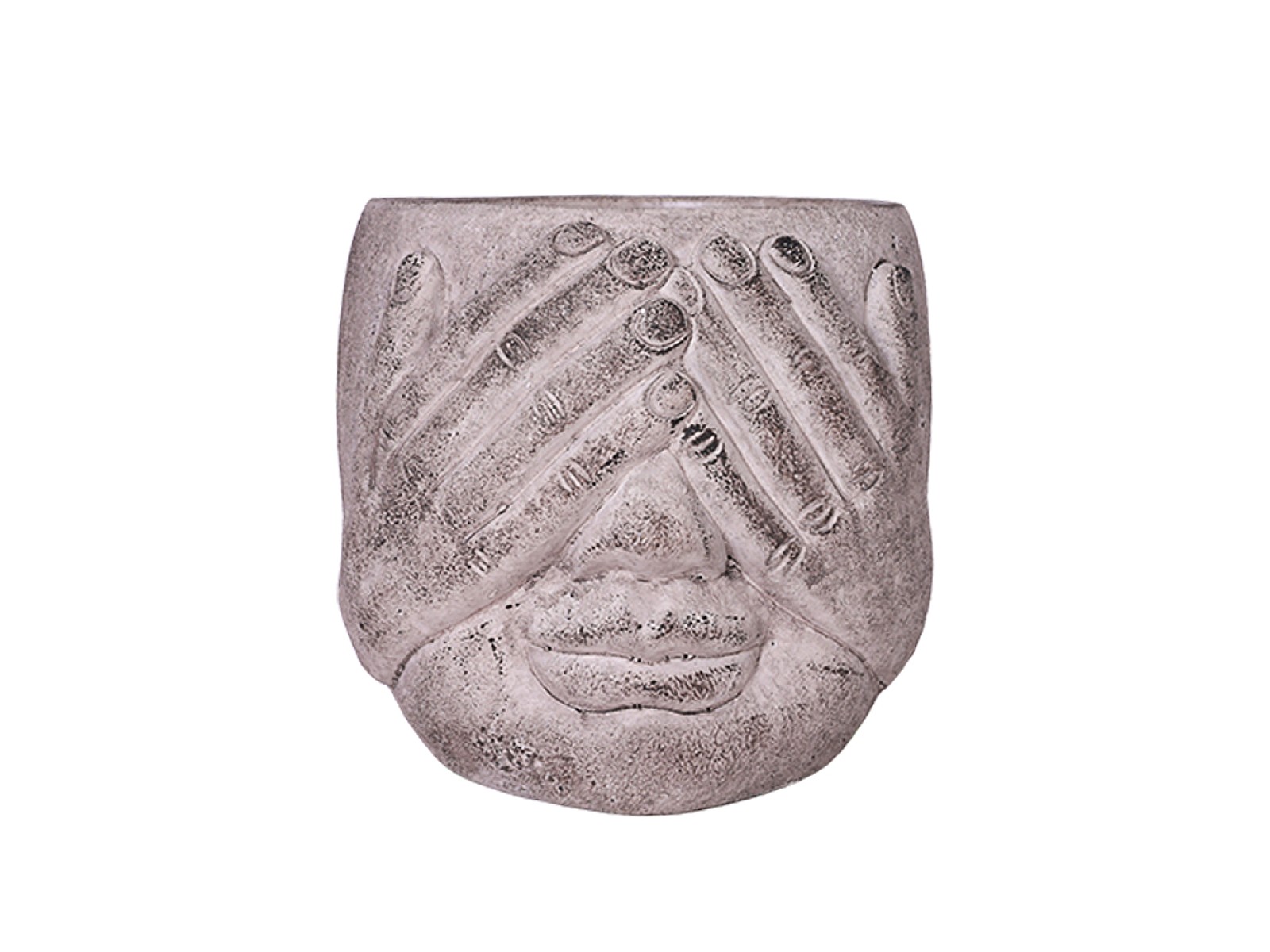 Керамична кашпа I do not see, Керамика, D15х13см, Grey Brush