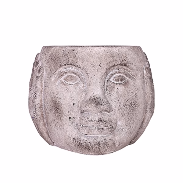 Керамична кашпа I do not hear, Керамика, D15х13см, Grey Brush