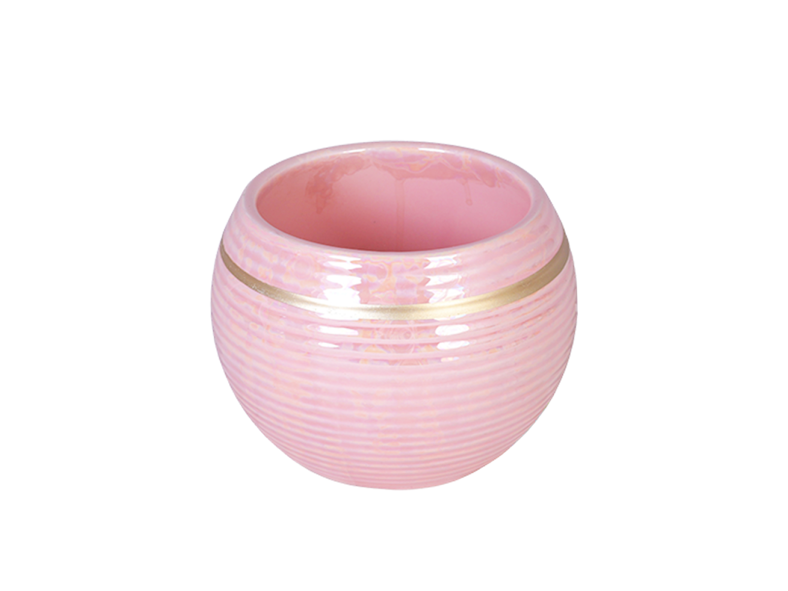 Керамична Кашпа Shine ,Керамика, Ф10 x 9.5 см, Розов