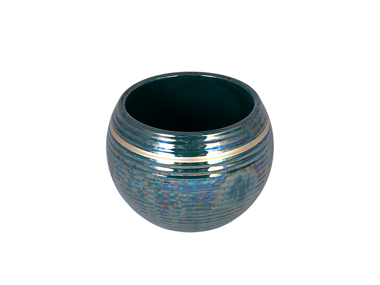 Керамична Кашпа Shine ,Керамика, Ф10 x 9.5 см, Зелен Ocean