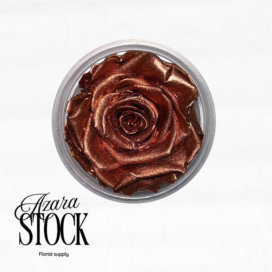 Вечна роза бронз брокат