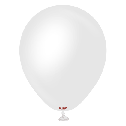 Малки кръгли балони Kalisan 5" Opaque Satin Snow White/ Снежнобял сатен, 50бр., 7050