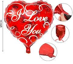 Балон фолио с надпис I love you с червени рози
