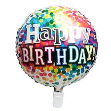 Балон фолио кръгъл 18инча Happy Birthday шарен