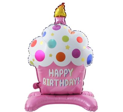 Балон фолио розова торта/ кексче, стоящ