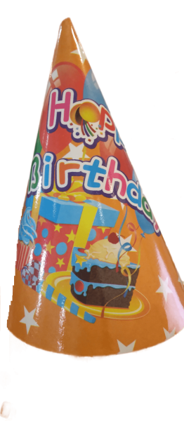 Парти шапки Happy Birthday, 16см, 10броя