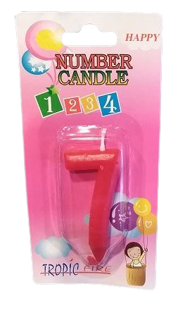 Кутия 12 броя_Свещички червени малки цифра  - 7