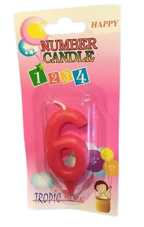 Кутия 12 броя_Свещички червени малки цифра  - 6