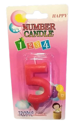 Кутия 12 броя_Свещички червени малки цифра  - 5