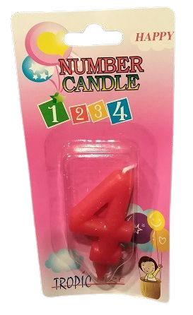 Кутия 12 броя_Свещички червени малки цифра  - 4