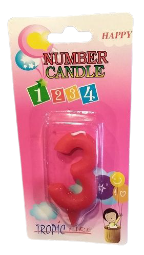 Кутия 12 броя_Свещички червени малки цифра  - 3