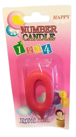 Кутия 12 броя_Свещички червени малки цифра  - 0