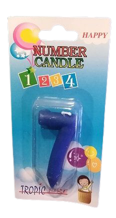 Кутия 12 броя_Свещички сини малки цифра  - 7