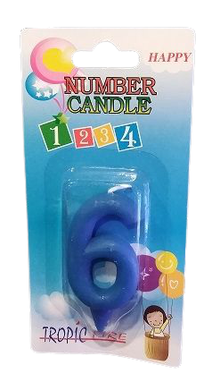 Кутия 12 броя_Свещички сини малки цифра  - 6