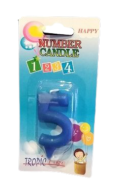 Кутия 12 броя_Свещички сини малки цифра  - 5