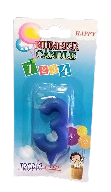 Кутия 12 броя_Свещички сини малки цифра  - 3
