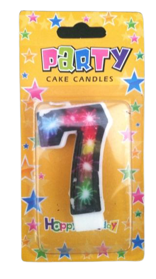 Кутия 12 броя_Свещички с фойерверки двустранни цифра  - 7
