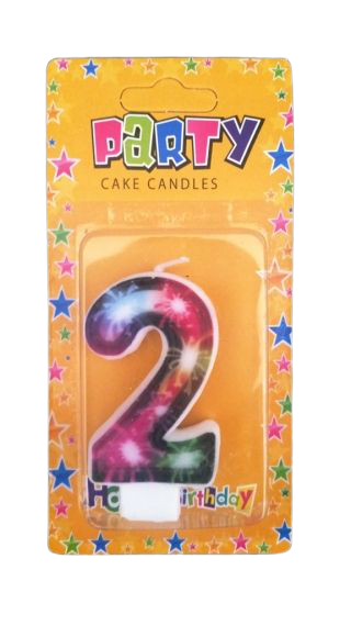 Кутия 12 броя_Свещички с фойерверки двустранни цифра  - 2