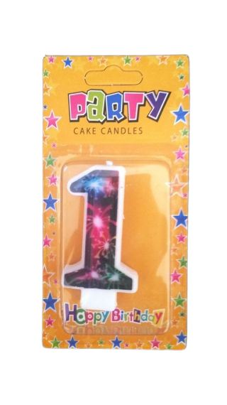 Кутия 12 броя_Свещички с фойерверки двустранни цифра  - 1