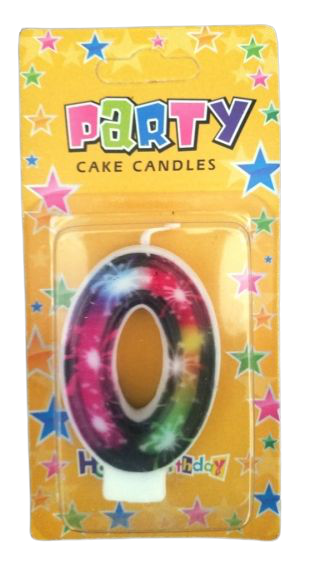 Кутия 12 броя_Свещички с фойерверки двустранни цифра  - 0