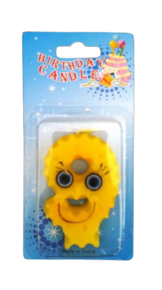Кутия 12 броя_Свещички с очички жълти цифра  - 9