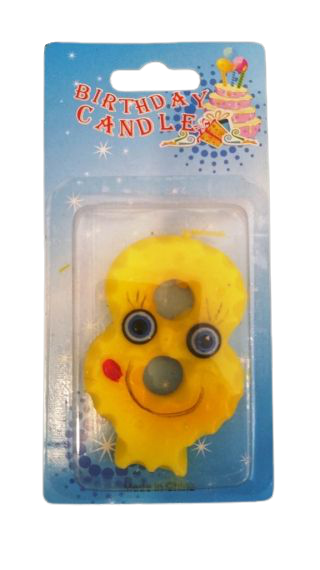 Кутия 12 броя_Свещички с очички жълти цифра  - 8