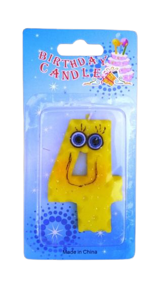Кутия 12 броя_Свещички с очички жълти цифра  - 4