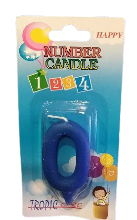 Кутия 12 броя_Свещички сини малки цифра - 0