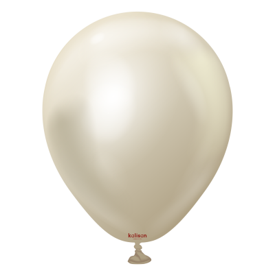 Малки кръгли балони Kalisan 5" Mirror White Gold/ бяло злато 100бр., 5011