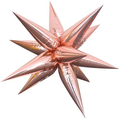 Фолиева звезда с 12 лъча / розово злато