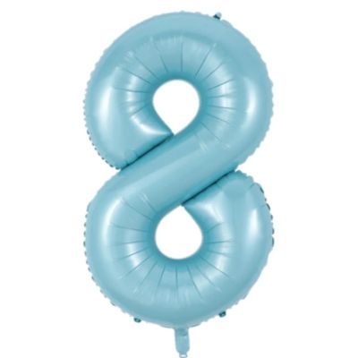 Фолиев балон цифра 8, БЕБЕШКО СИНЬО - 80см