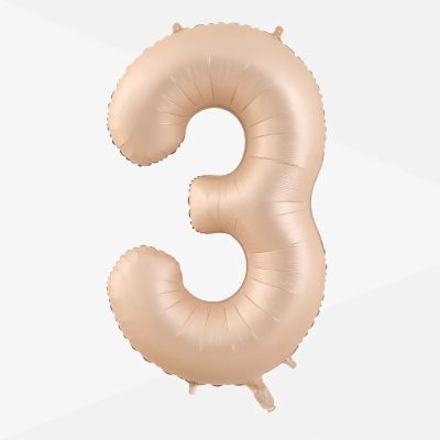 Фолиев балон цифра 3, КАРАМЕЛ - 80см