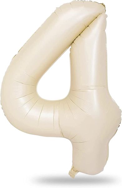 Фолиев балон цифра 4, КРЕМ - 80см