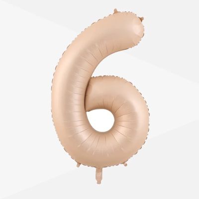 Фолиев балон цифра 6, КАРАМЕЛ  - 102см