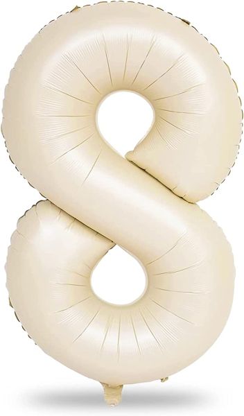 Фолиев балон цифра 8, КРЕМ  - 102см