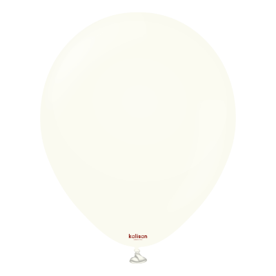Малки кръгли балони Kalisan 5" Retro White/ бяло 100бр., 8018