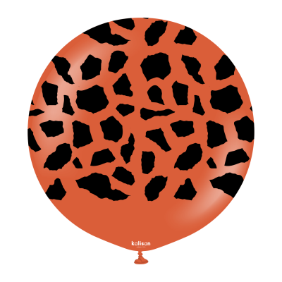 Kalisan Safari оранжеви балони с печат Жираф (черен) 24"/ 1брой