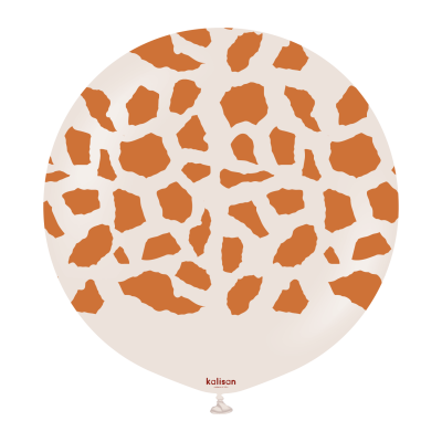 Kalisan Safari балони (бял пясък) с печат Жираф (карамел) 24"/ 1брой
