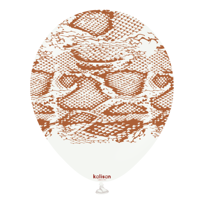 Kalisan Safari бели балони с печат Змия N (светло кафяв) / 12", 25бр.