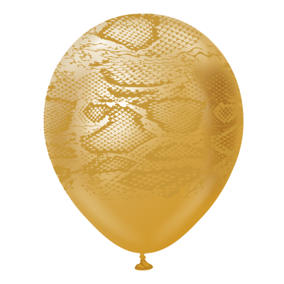 Kalisan Safari балони (Mirror злато) с печат Змия N (злато) / 12", 25бр.
