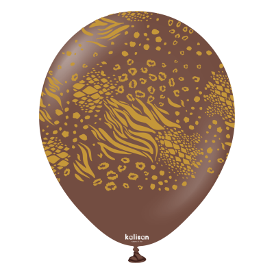 Kalisan Safari  балони (кафяв шоколад) с печат Мутант (златен) / 12", 25бр.