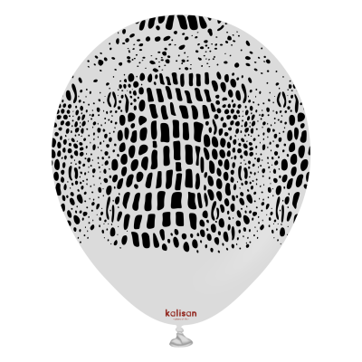 Kalisan Safari балони цвят: дим, с печат Крокодил (черен) / 12", 25бр.