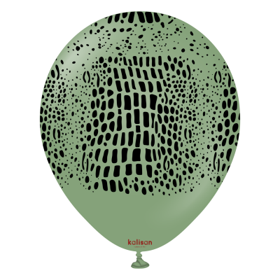 Kalisan Safari балони (евкалипт) с печат Крокодил (черен) / 12", 25бр.