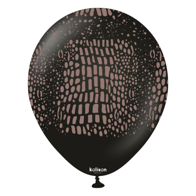 Kalisan Safari черни балони с печат Крокодил (тъмно кафяв) / 12", 25бр.