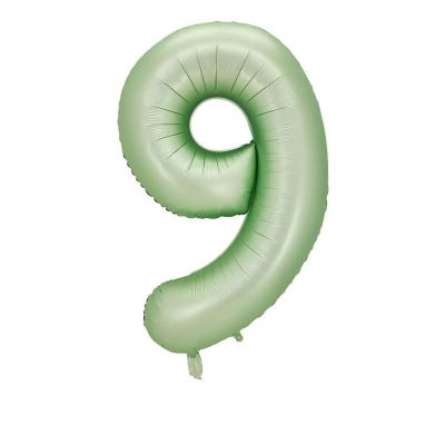 Фолиев балон цифра 9, МАСЛИНА  - 102см
