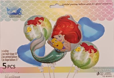 Комплект Балони фолио Русалка /5 броя/