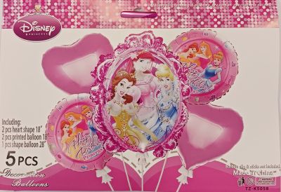 Комплект Балони фолио Принцеси в розово /5 броя