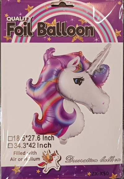 Балон фолио лилав еднорог