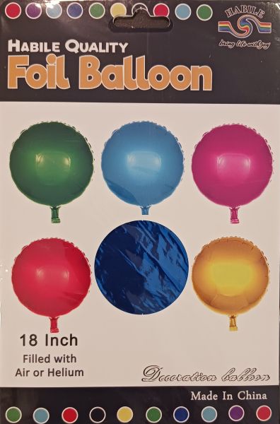 Балон фолио кръг син 18"